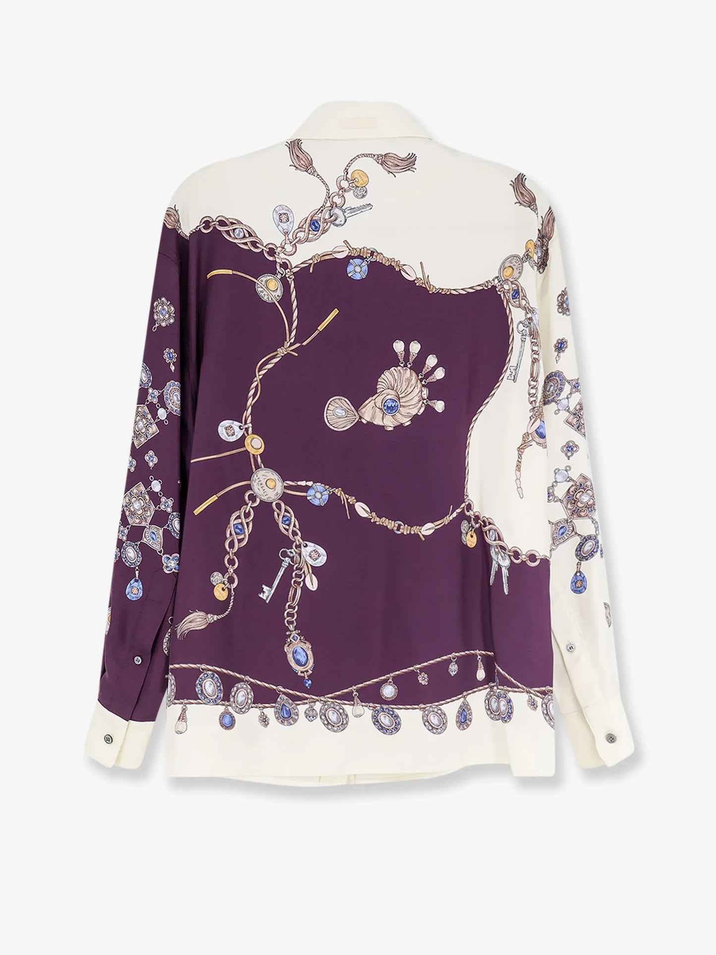 VERSACE - Printed silk twill shirt