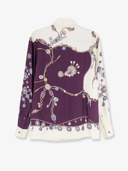 VERSACE - Printed silk twill shirt