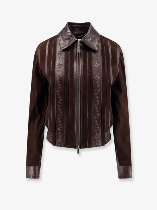 Versace Leather And Suede Jacket