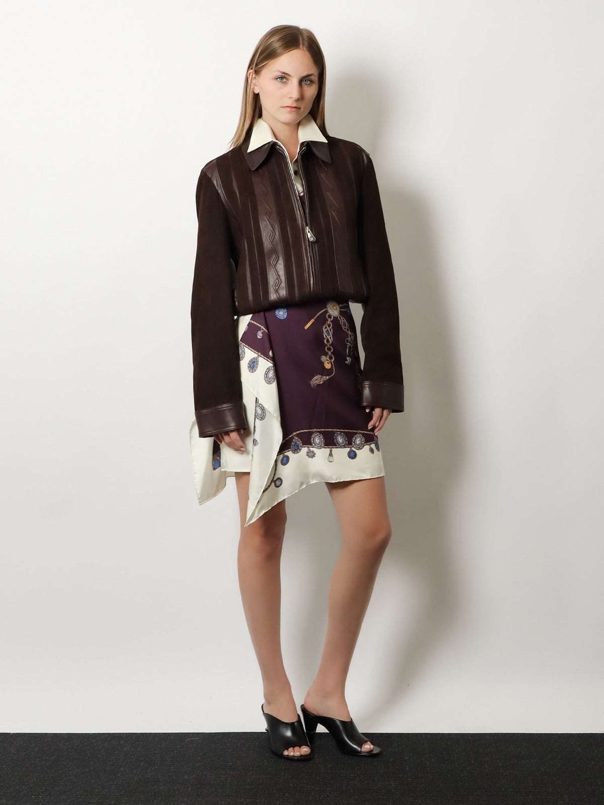 Versace Leather and suede jacket - Brown