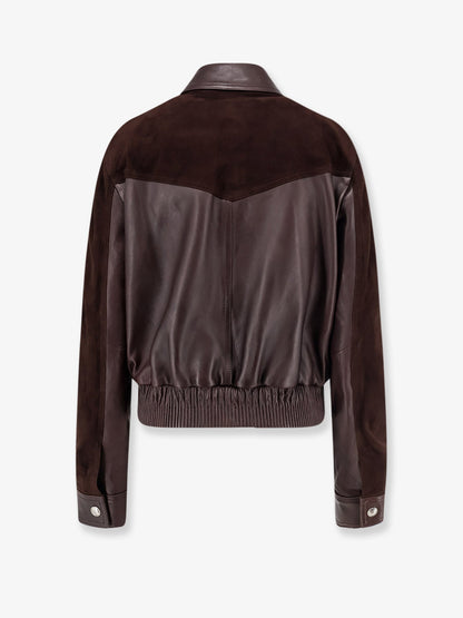 Versace Leather and suede jacket - Brown