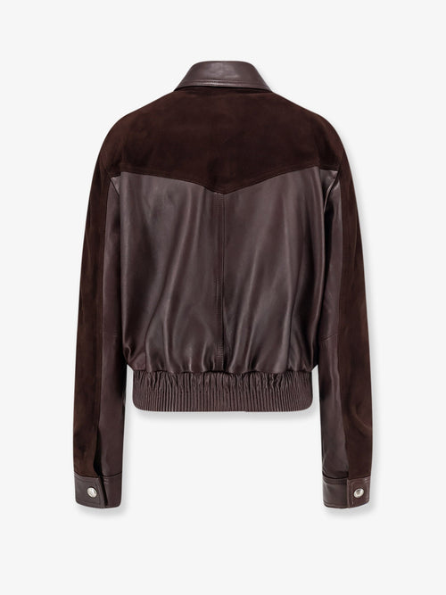 Versace Leather and suede jacket - Brown