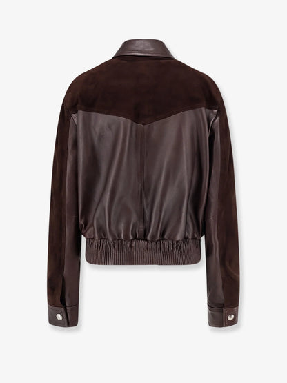 VERSACE - Leather and suede jacket