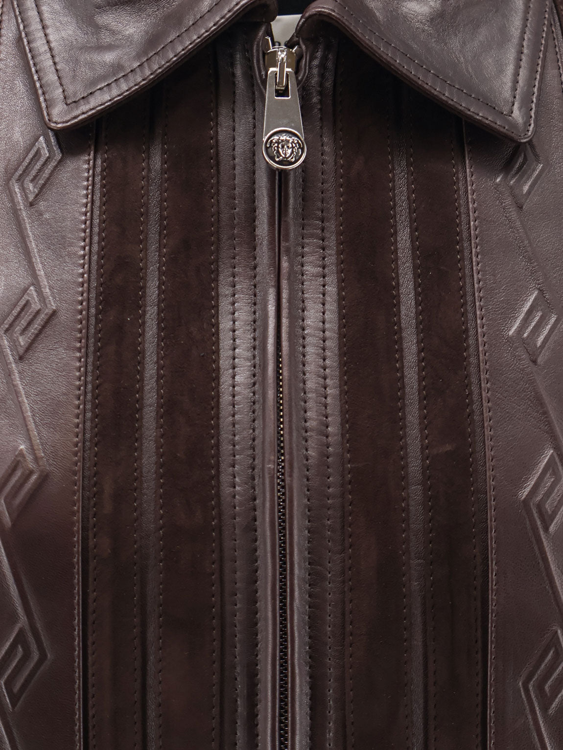 Versace Leather and suede jacket - Brown