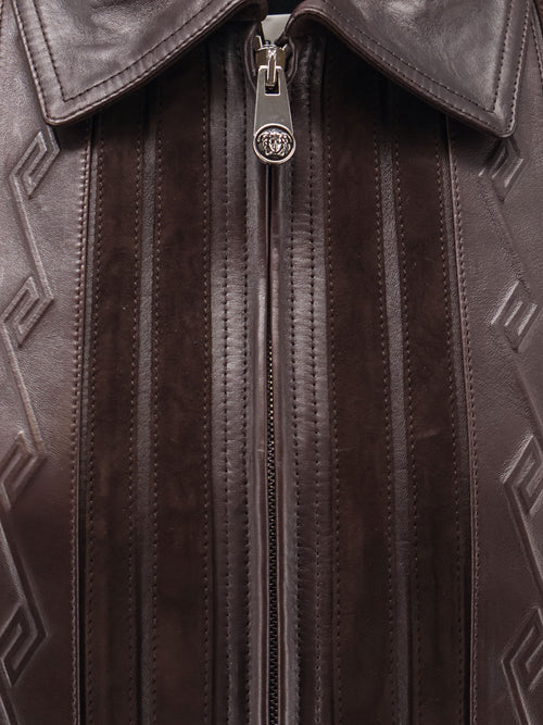 Versace Leather and suede jacket - Brown