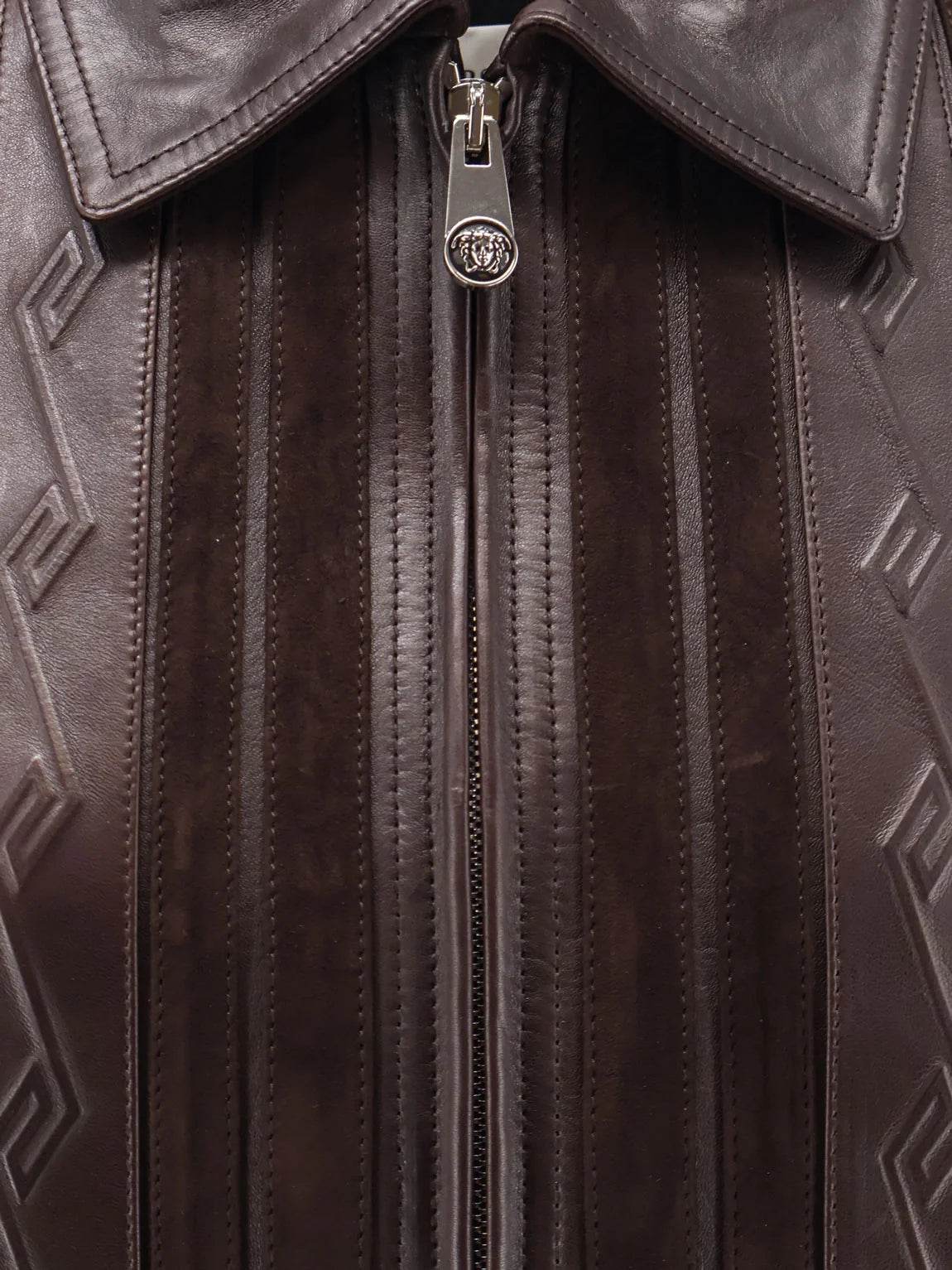 VERSACE - Leather and suede jacket