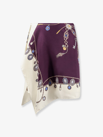 Versace Printed silk twill miniskirt - Burgundy