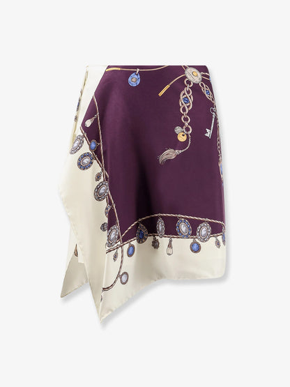 VERSACE - Printed silk twill miniskirt