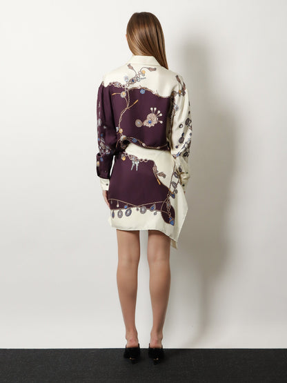 Versace Printed silk twill miniskirt - Burgundy