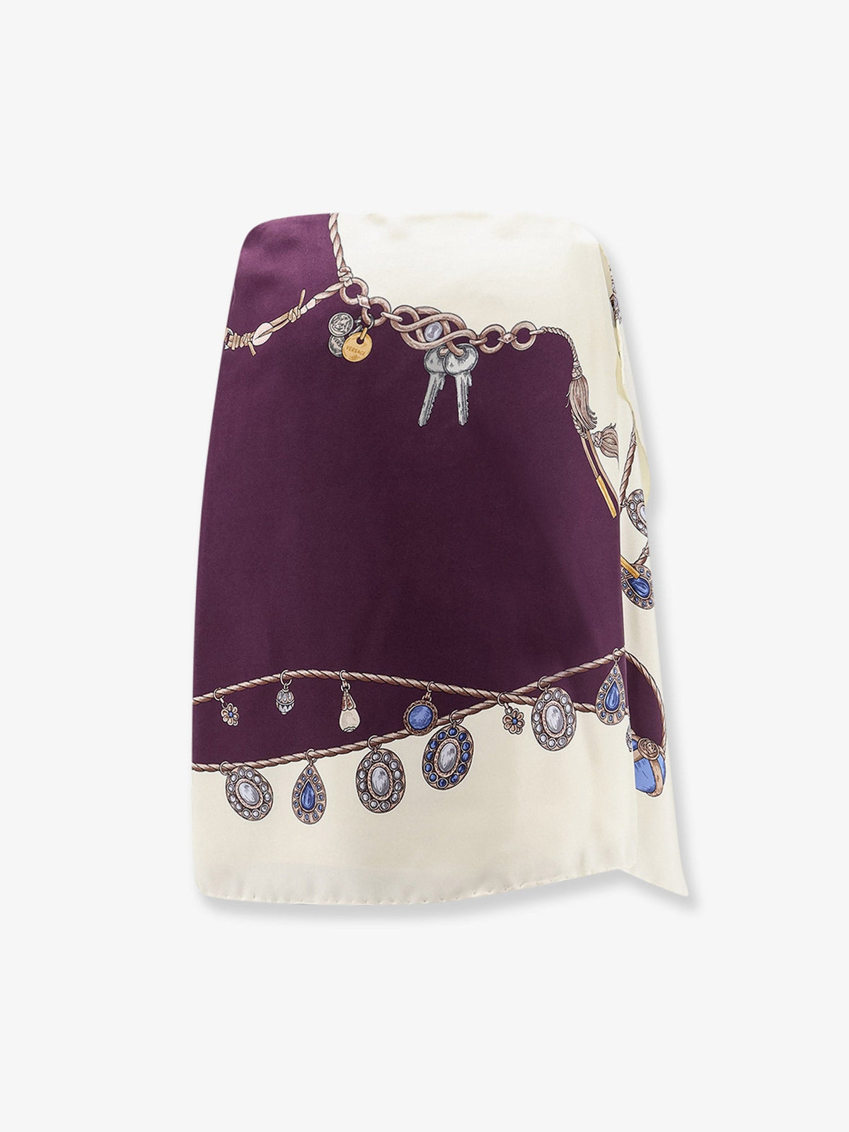 Versace Printed silk twill miniskirt - Burgundy