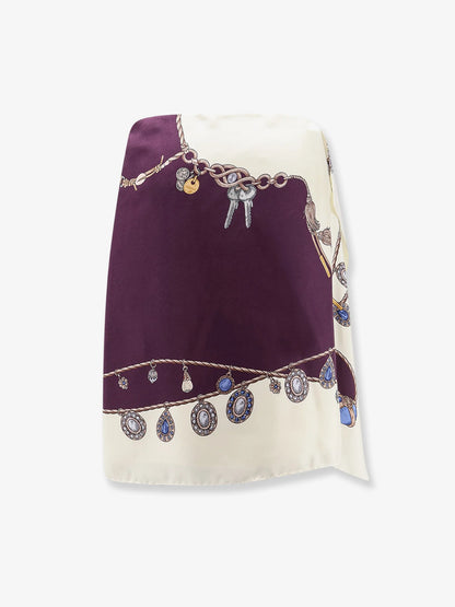 VERSACE - Printed silk twill miniskirt
