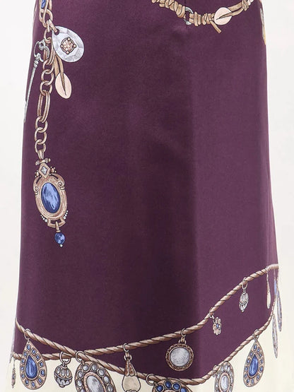 VERSACE - Printed silk twill miniskirt
