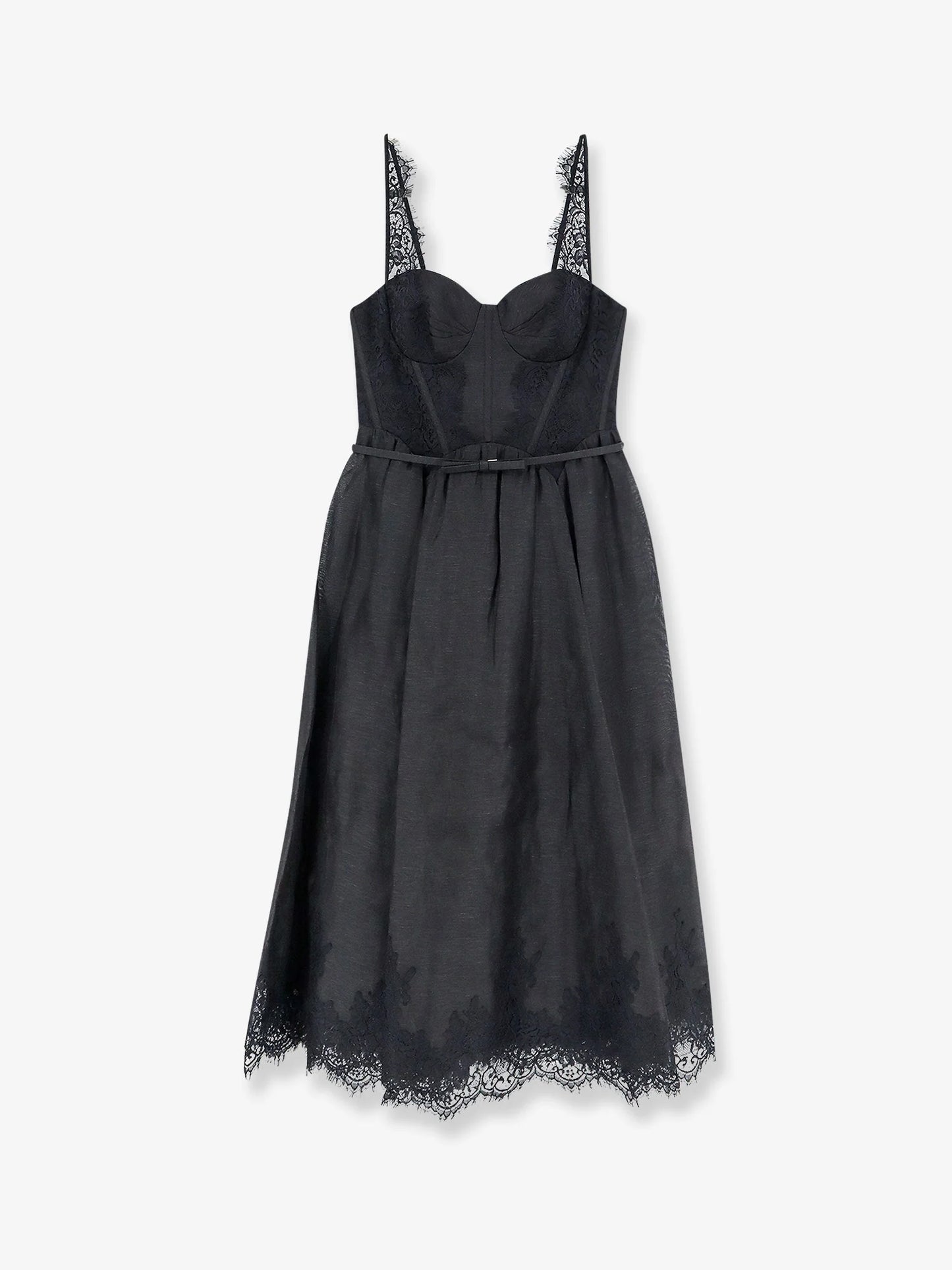 ZIMMERMANN - Valiant midi dress in linen and silk blend