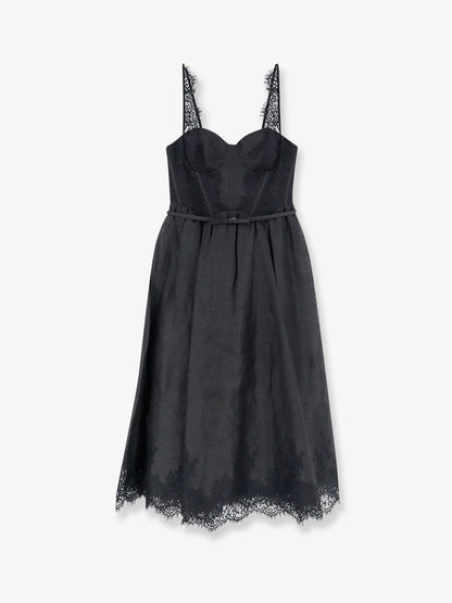 ZIMMERMANN - Valiant midi dress in linen and silk blend