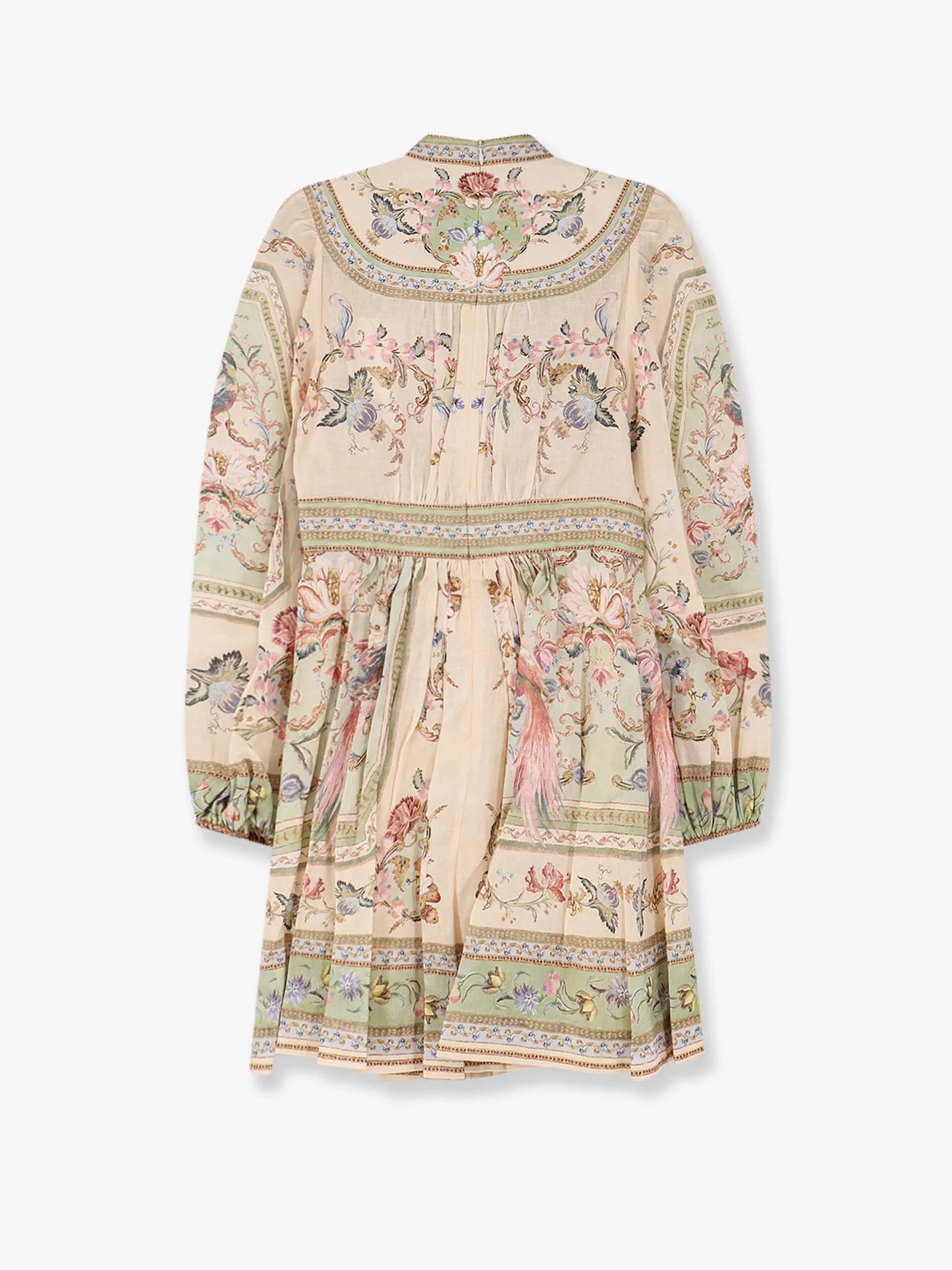 ZIMMERMANN - Roselight Plunge Tapestry Print Linen Dress