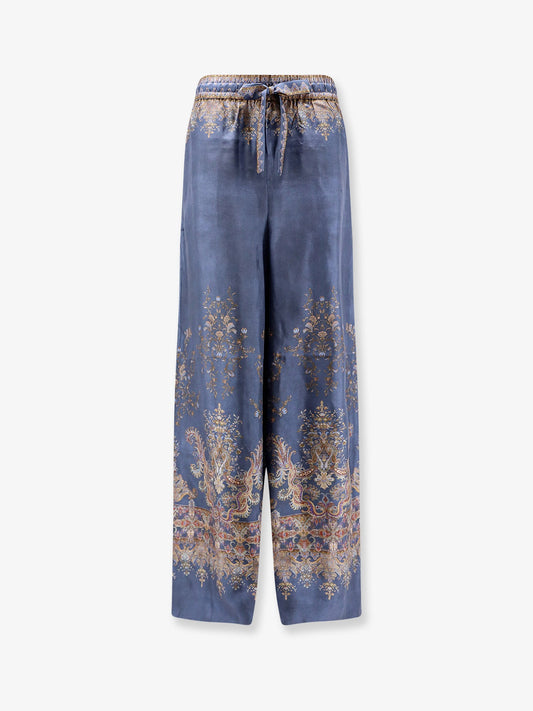 Zimmermann Valiant Track Silk trousers - Navy Paisley