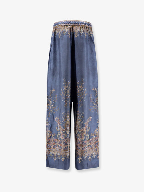Zimmermann Valiant Track Silk trousers - Navy Paisley