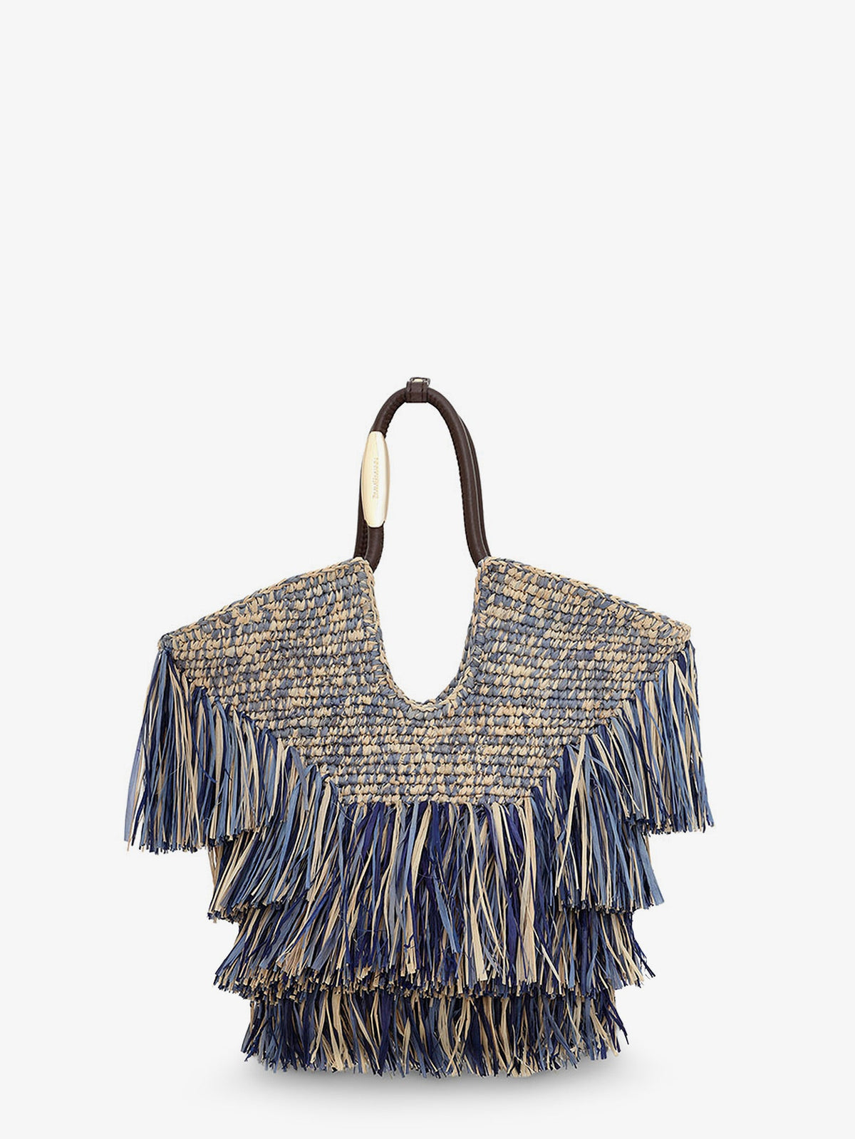 Zimmermann Goldentime raffia handbag - Denimblue