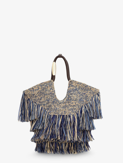 Zimmermann Goldentime raffia handbag - Denimblue