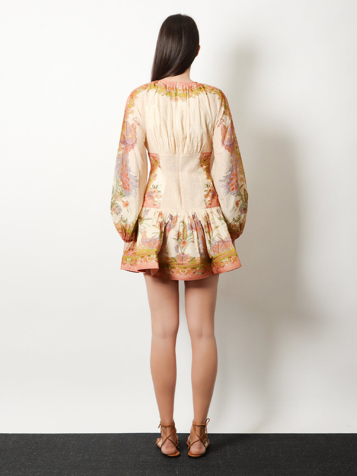 Zimmermann Indra cotton and silk mini dress - Chartreuse Floral