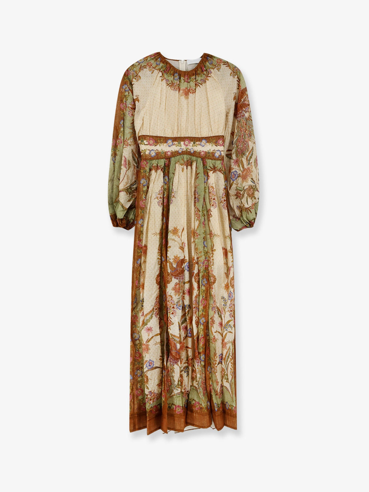 Zimmermann Indra cotton and silk dress - Cream Khaki Floral