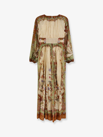 Zimmermann Indra cotton and silk dress - Cream Khaki Floral