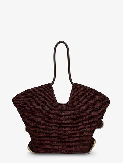 ZIMMERMANN - Goldentime raffia shoulder bag with ruffles