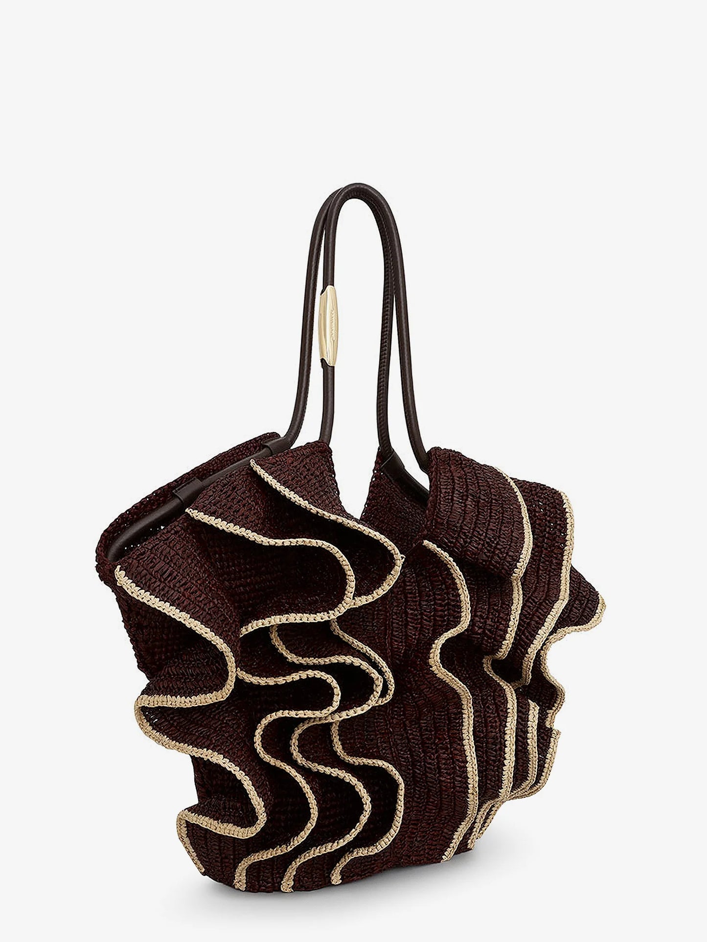 ZIMMERMANN - Goldentime raffia shoulder bag with ruffles