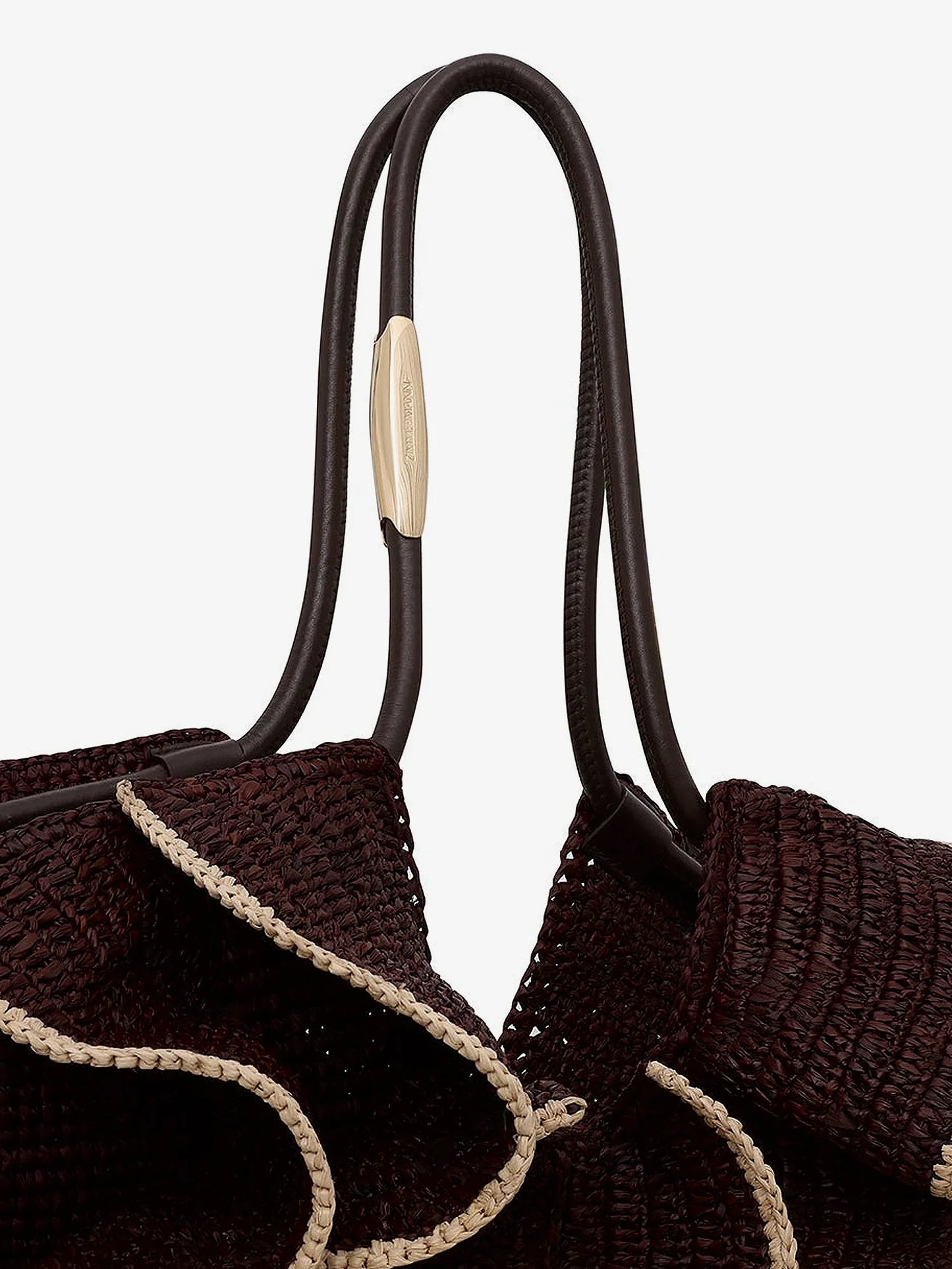 ZIMMERMANN - Goldentime raffia shoulder bag with ruffles