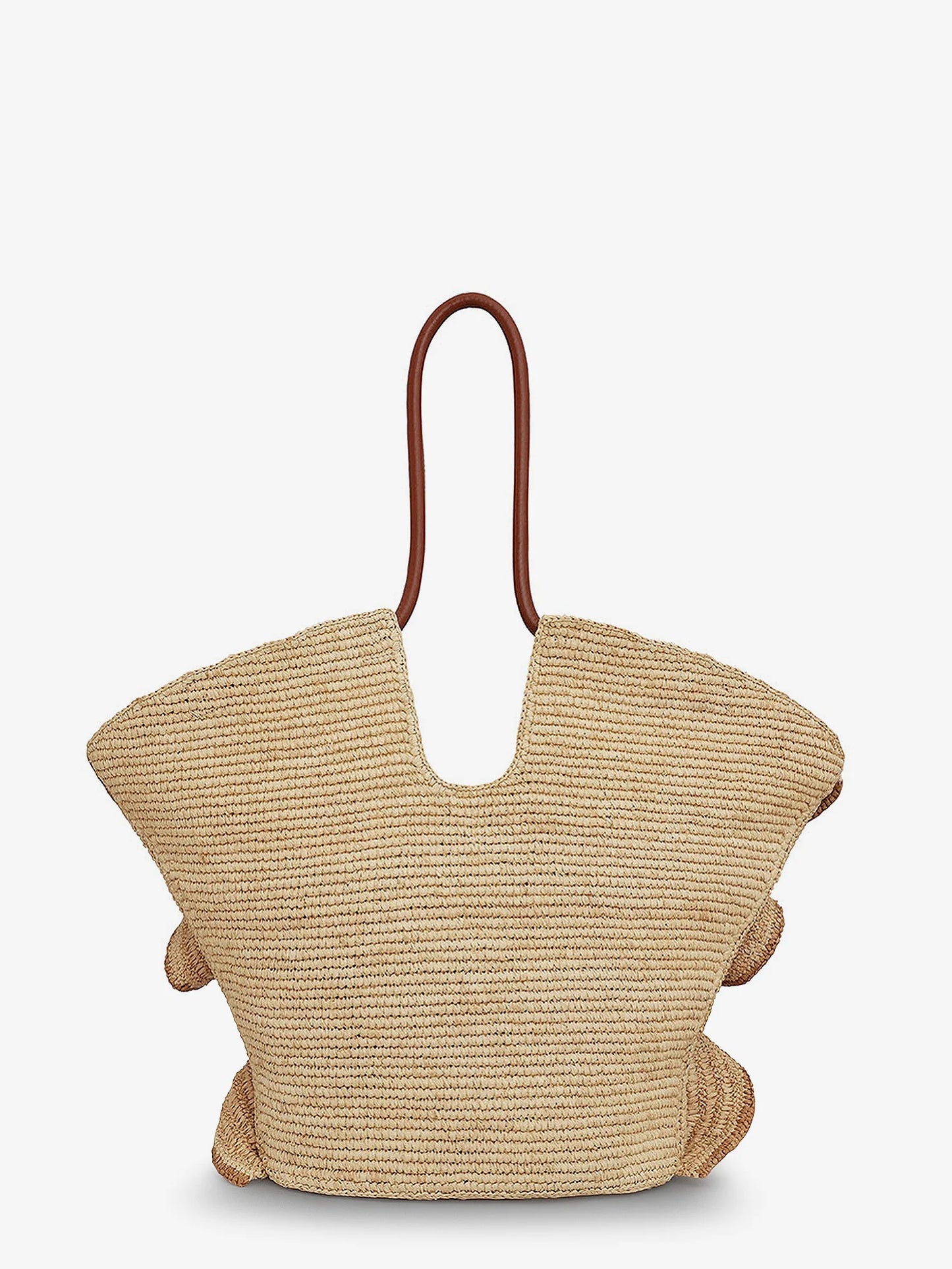 ZIMMERMANN - Goldentime raffia shoulder bag with ruffles