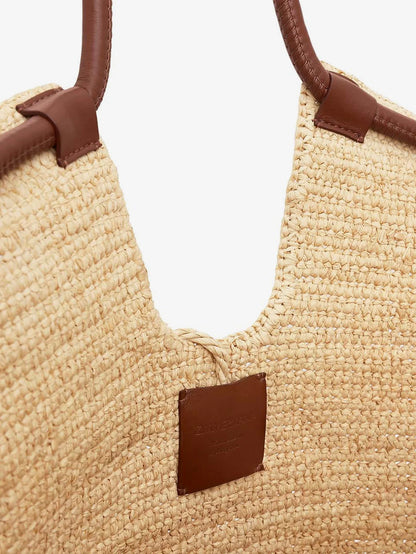 ZIMMERMANN - Goldentime raffia shoulder bag with ruffles
