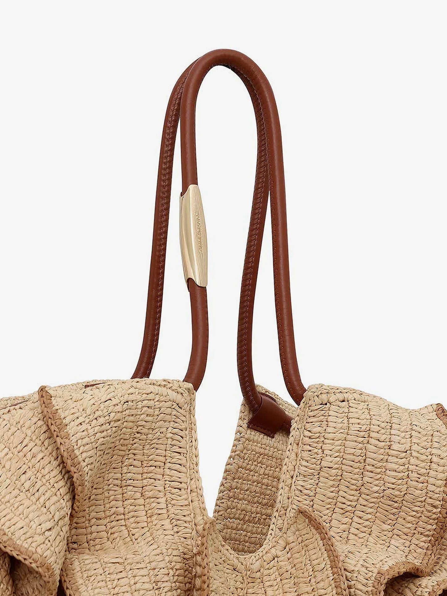 ZIMMERMANN - Goldentime raffia shoulder bag with ruffles