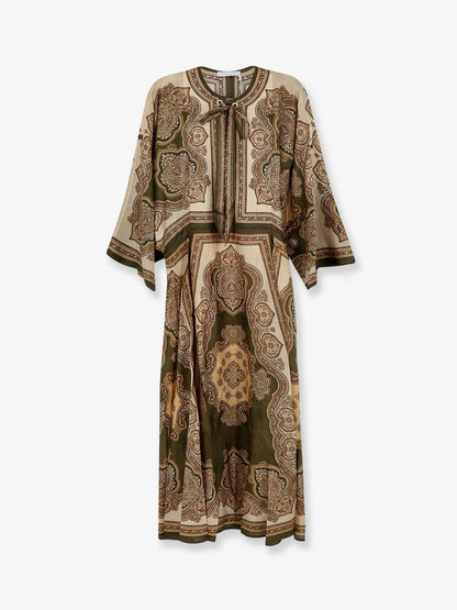 Zimmermann Mahon silk tunic dress - Olive Paisley