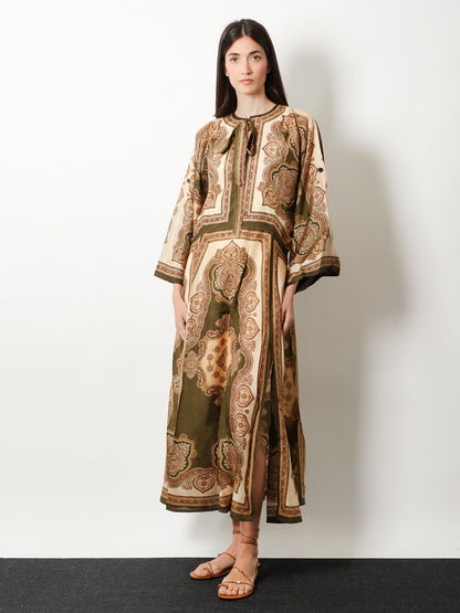 Zimmermann Mahon silk tunic dress - Olive Paisley