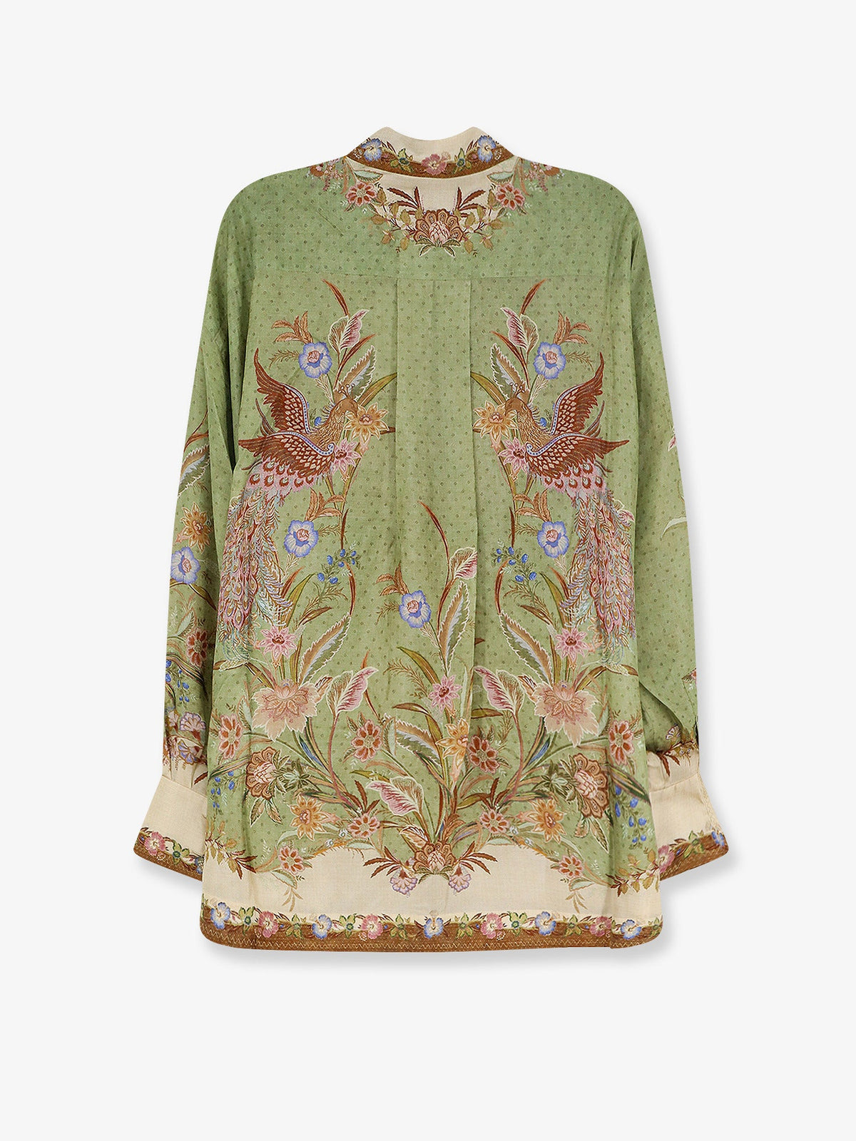 Zimmermann Indra silk shirt - Khaki Floral