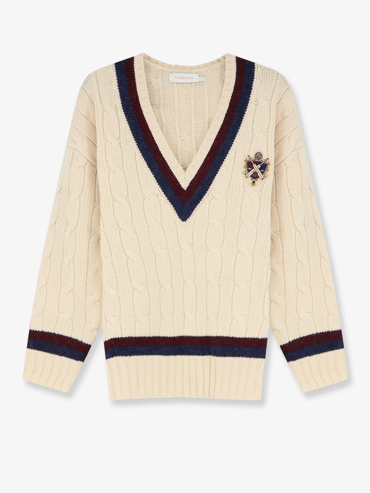 Zimmermann Valiant Cable Knit Wool Sweater - Natural
