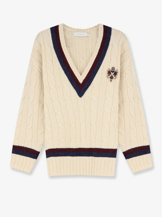 Zimmermann Valiant Cable Knit Wool Sweater - Natural