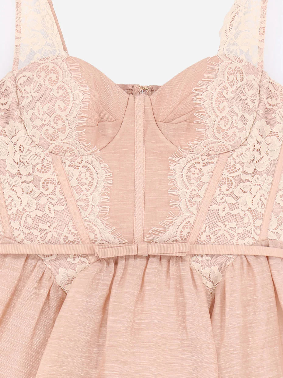 ZIMMERMANN - Valiant Lace Trim Mini Dress