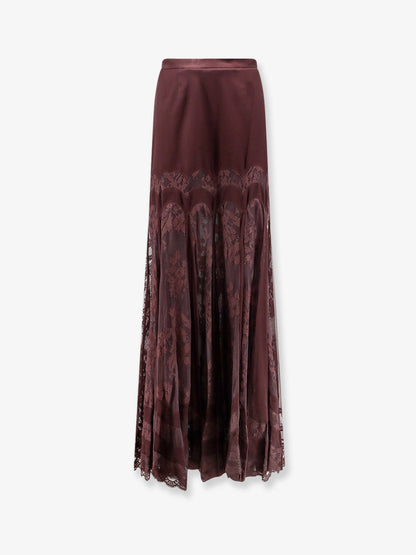 Zimmermann Valiant silk and lace blend long skirt - Chocolate