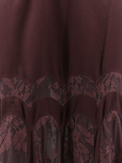 Zimmermann Valiant silk and lace blend long skirt - Chocolate