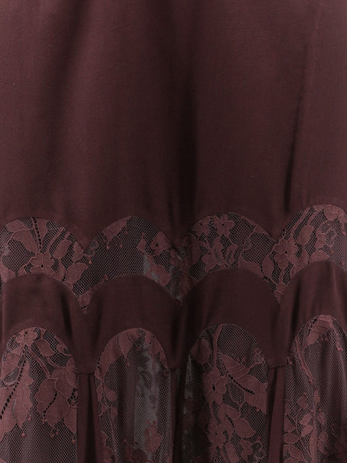 Zimmermann Valiant silk and lace blend long skirt - Chocolate