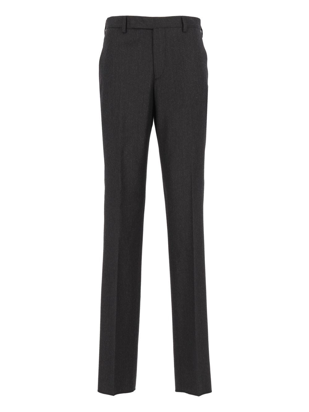Paul Smith Slim Fit Wool And Cashmere Flannel Trousers - Grey