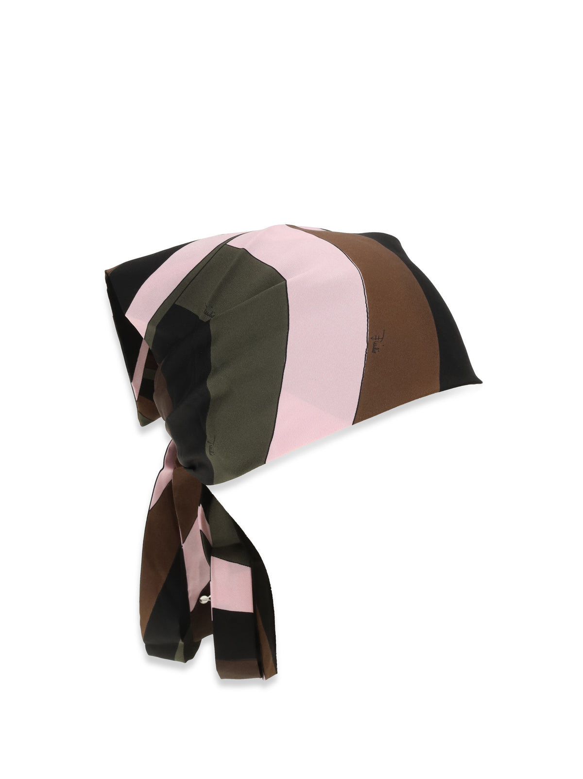 Pucci Silk Twill Bandana - Khaki Pink