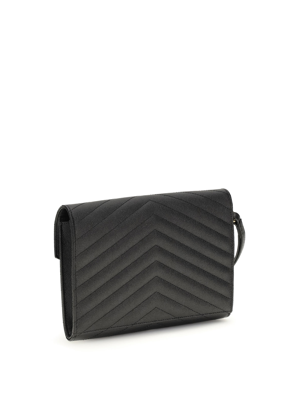 Saint Laurent Leather Clutch - Black