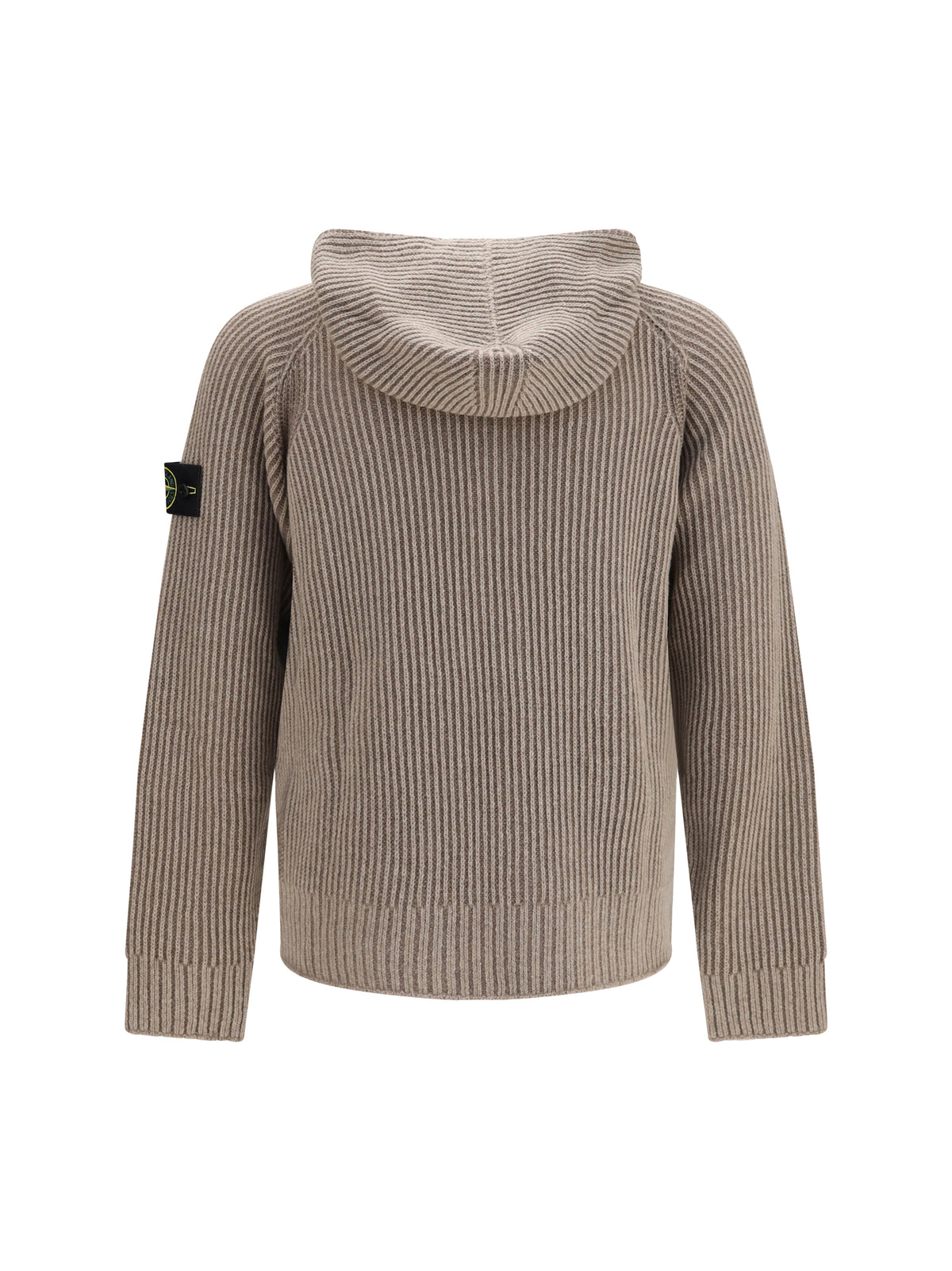 Stone Island Hooded zip-up Sweater - Biscuit