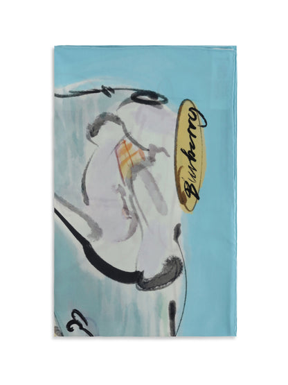 Burberry Swan lake silk Scarf - Skylight Blue