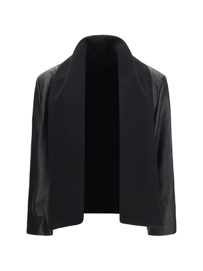 Toteme Scarf Leather Jacket - Black