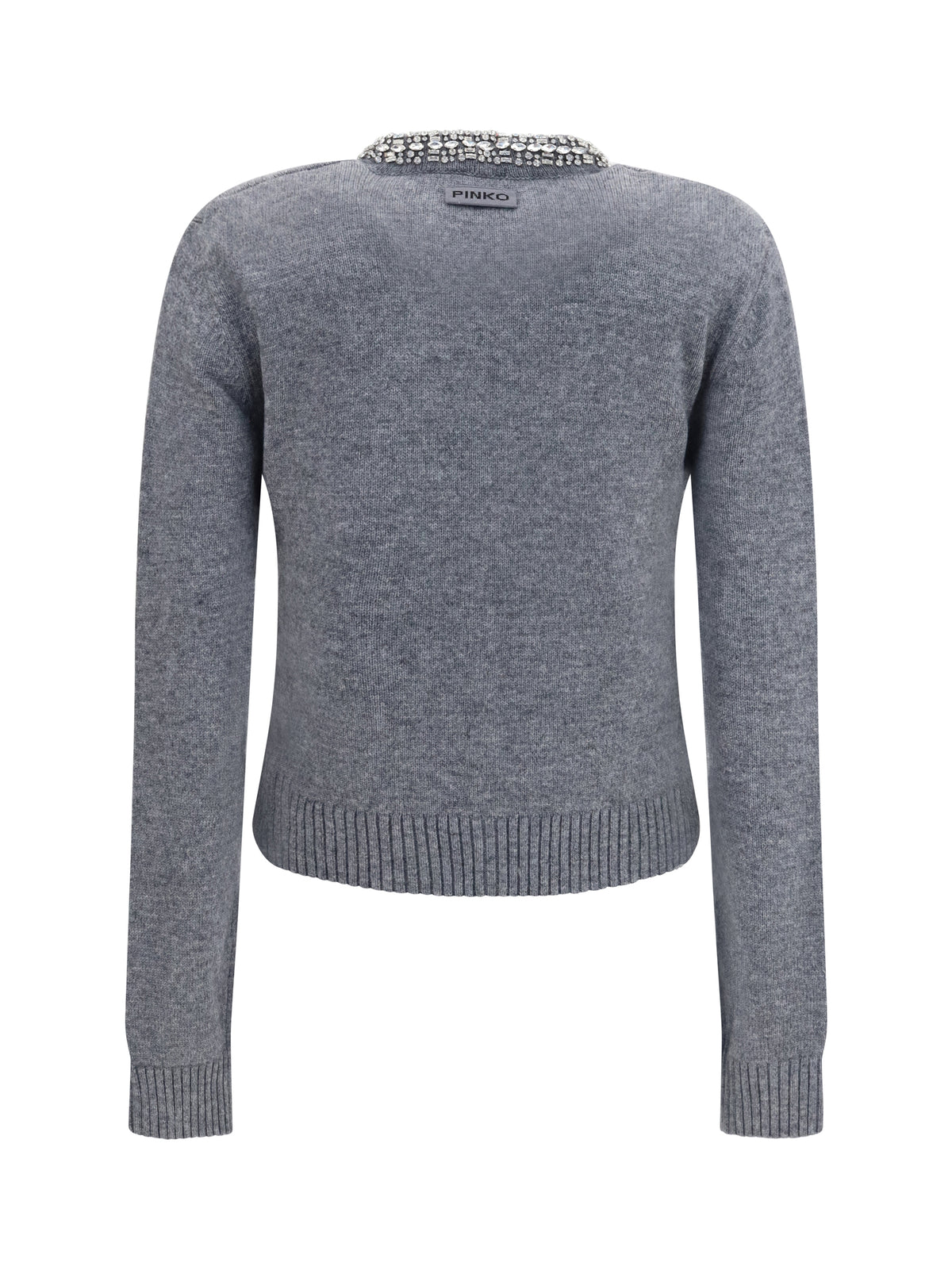 Pinko Colonia Cardigan with jewel collar - Grey-Monumento Gr.