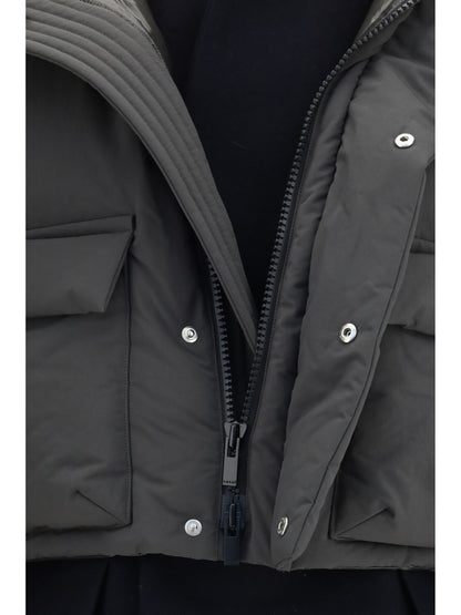 Sacai Double padded Jacket with zip closure - Khaki×Navy