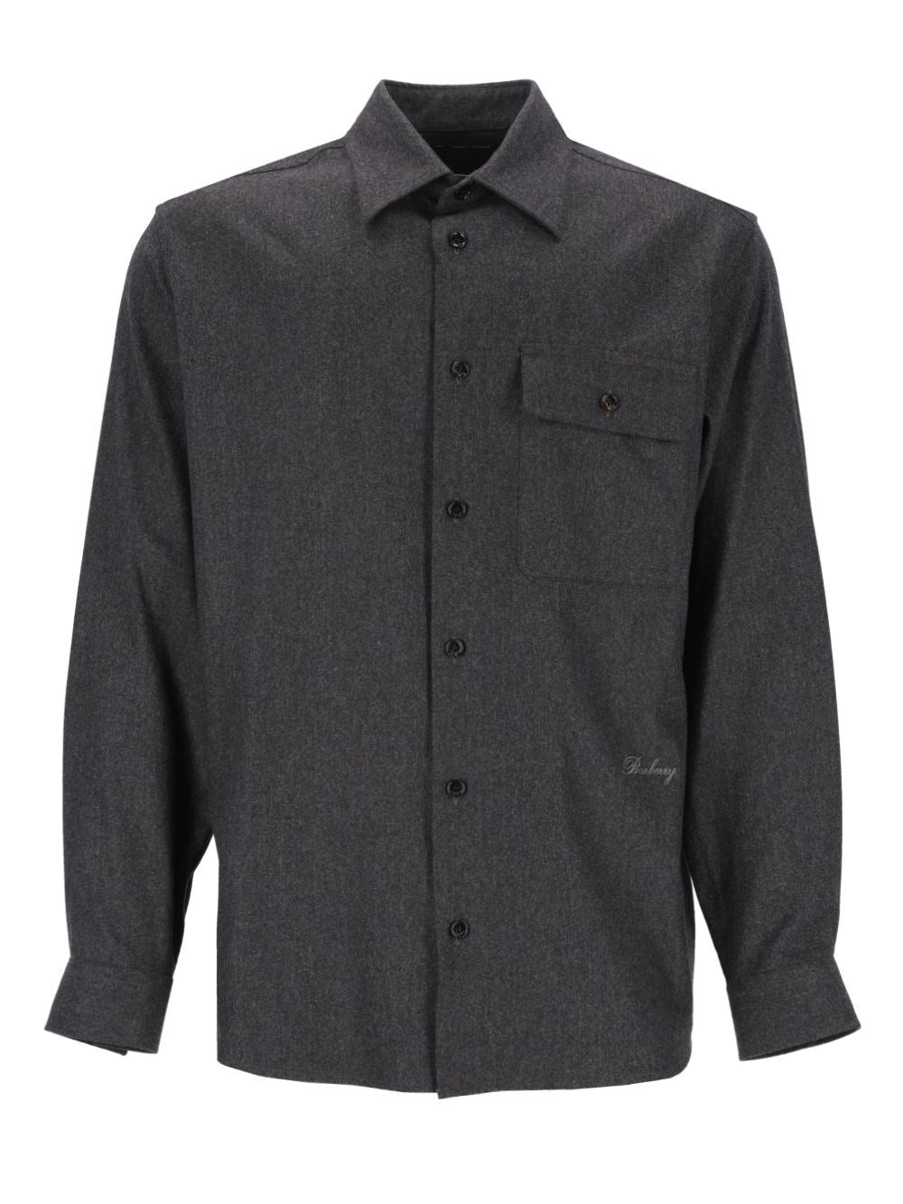 Burberry Wool And Cashmere Overshirt - Grey